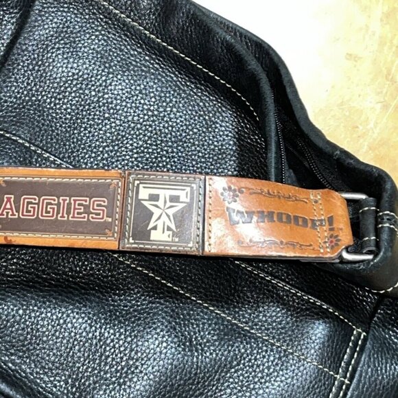 FOSSIL Texas A&M Over Shoulder Dark Brown Leather HandBag Purse Gig’em Whoop! - Picture 7 of 15